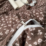 Roomtery French Aesthetic Vintage Brown Flowers Bedding Set, view 5
