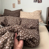 Roomtery French Aesthetic Vintage Brown Flowers Bedding Set, view 6