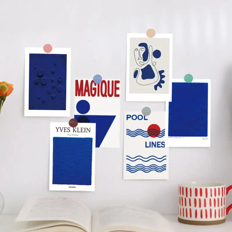 Roomtery French Blue Prints Wall Collage Postcards