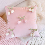 Roomtery French Vintage Tulip & Ruffle Pillow Cover, view 3
