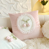 Roomtery French Vintage Tulip & Ruffle Pillow Cover, view 5