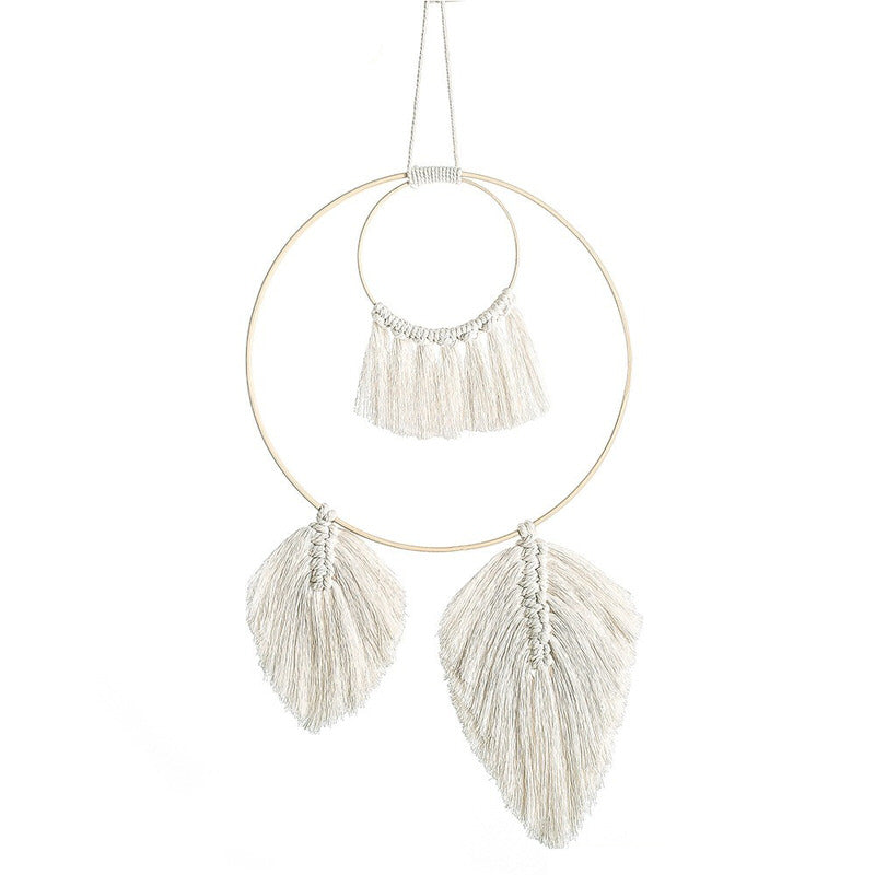 Roomtery Fringe Feather Macrame Dreamcatcher