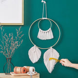 Roomtery Fringe Feather Macrame Dreamcatcher, view 3