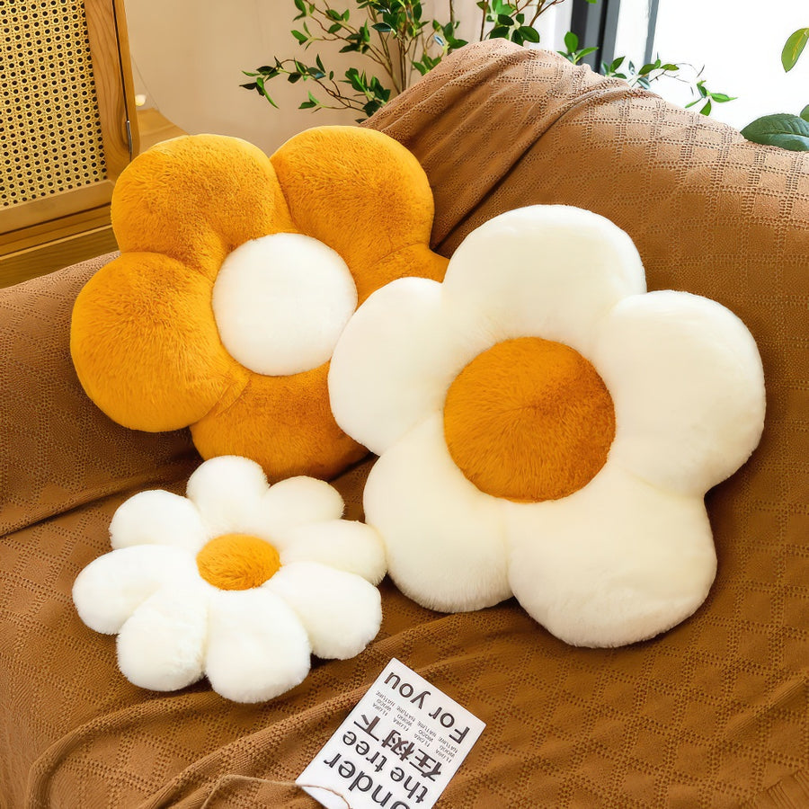Roomtery Furry Flower Fall Plush Pillow