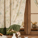 Roomtery Garden Print Curtain with Forest Green Ruffle Trim, view 5