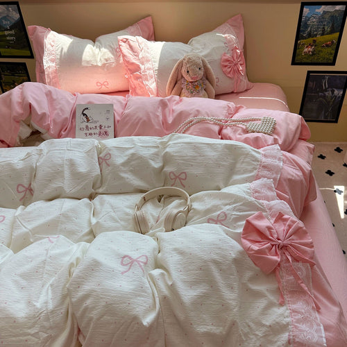 Roomtery Giant Bow Coquette Aesthetic Bedding Set