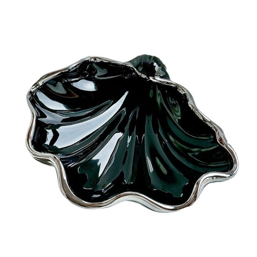 Roomtery Glossy Seashell Ceramic Jewelry Tray