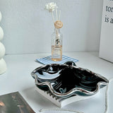 Roomtery Glossy Seashell Ceramic Jewelry Tray, view 3