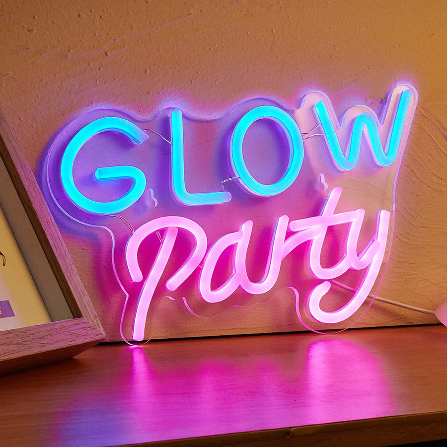 Roomtery Glow Party Blue & Pink LED Neon Sign