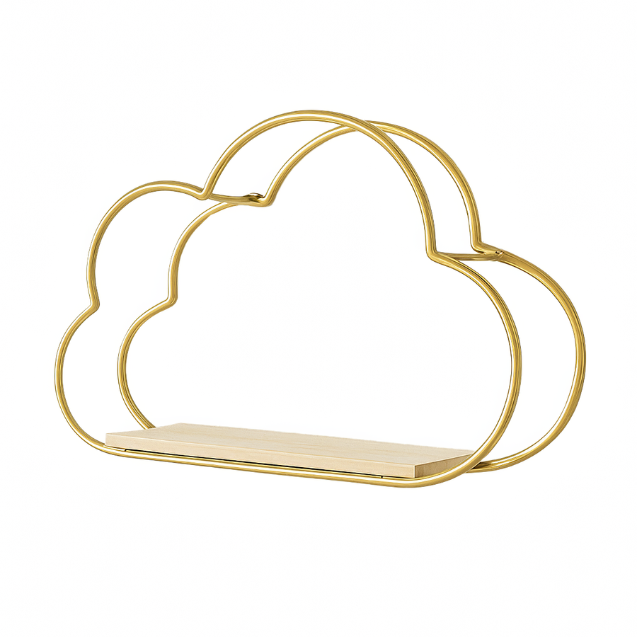 Roomtery Gold Frame Cloud Shaped Wall Shelf