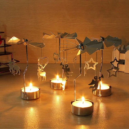 Roomtery Golden Carousel Candle Holder