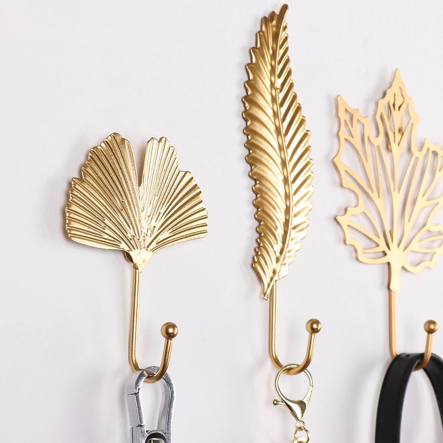 Roomtery Golden Leaf Wall Hook