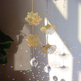 Roomtery Golden Leaves Crystal Suncatcher, view 2