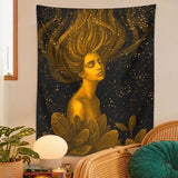 Roomtery Golden Stardust Girl Tapestry, view 2