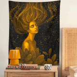 Roomtery Golden Stardust Girl Tapestry, view 3