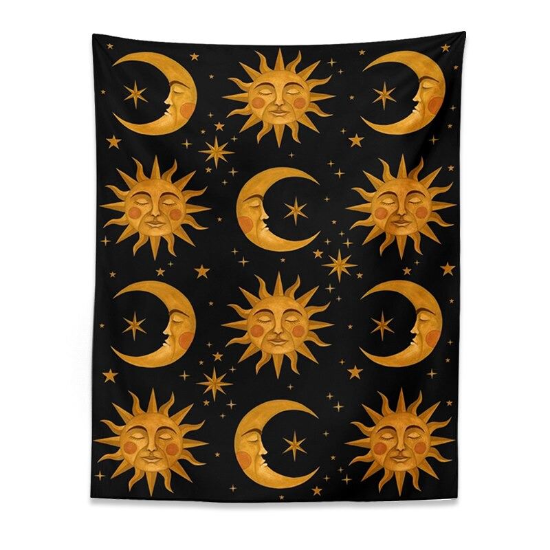 Roomtery Golden Sun & Moon Tapestry