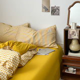 Roomtery Golden Yellow Gingham Bedding Set, view 4