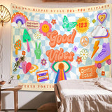 Roomtery Good Vibes Checkered Tapestry, view 3