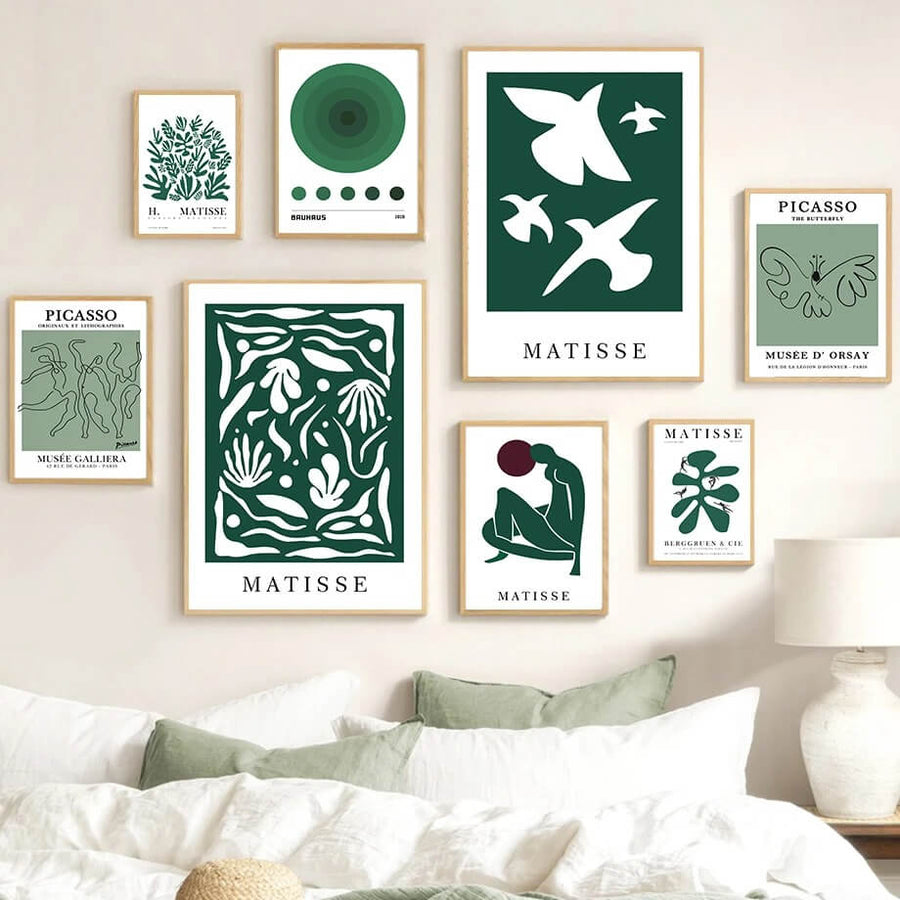Roomtery Green Art Mix Canvas Posters
