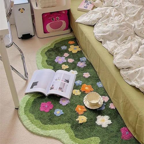 Roomtery Green Blooming Lawn Accent Rug