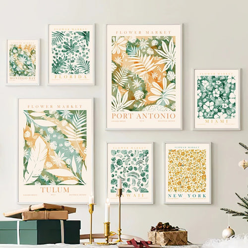 Roomtery Green Leaves Herbarium Canvas Posters