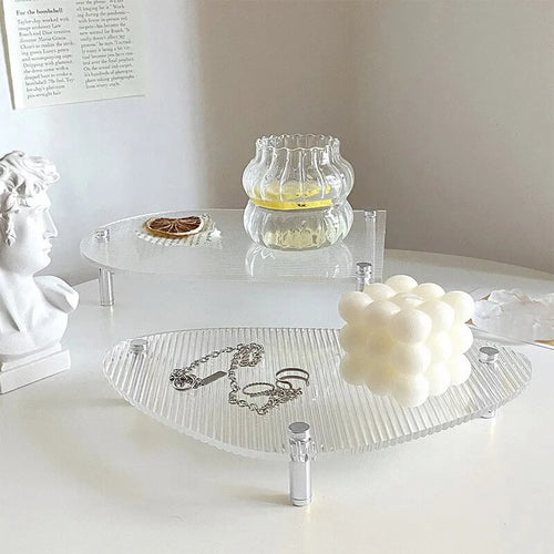 Roomtery Grooved Acrylic Decorative Tray