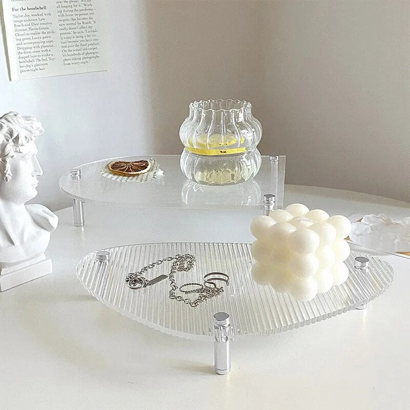 Roomtery Grooved Acrylic Decorative Tray