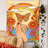 Roomtery Hand with Butterfly Indie Art Tapestry, view 3