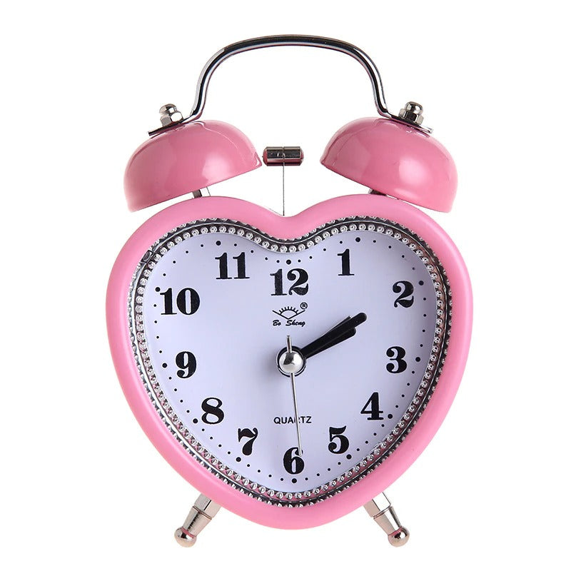 Roomtery Heart Shape Bell Alarm Clock