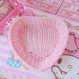 Roomtery Heart-Shaped Pastel Woven Storage Basket, view 4