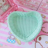 Roomtery Heart-Shaped Pastel Woven Storage Basket, view 5