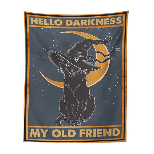 Roomtery Hello Darkness Witchy Cat Tapestry