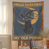 Roomtery Hello Darkness Witchy Cat Tapestry, view 2
