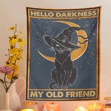 Roomtery Hello Darkness Witchy Cat Tapestry, view 4