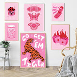 Roomtery Hot Pink Girly Canvas Posters, view 2