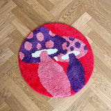 Roomtery Indie Mushrooms Round Accent Rug, view 4