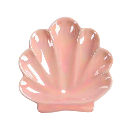 Roomtery Iridescent Ceramic Seashell Jewelry Tray