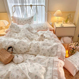 Roomtery Kawaii Grandma Pink Plaid Bedding Duvet Cover Set, view 4