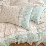 Roomtery Kawaii Grandma Blue Plaid Bedding Duvet Cover Set, view 2
