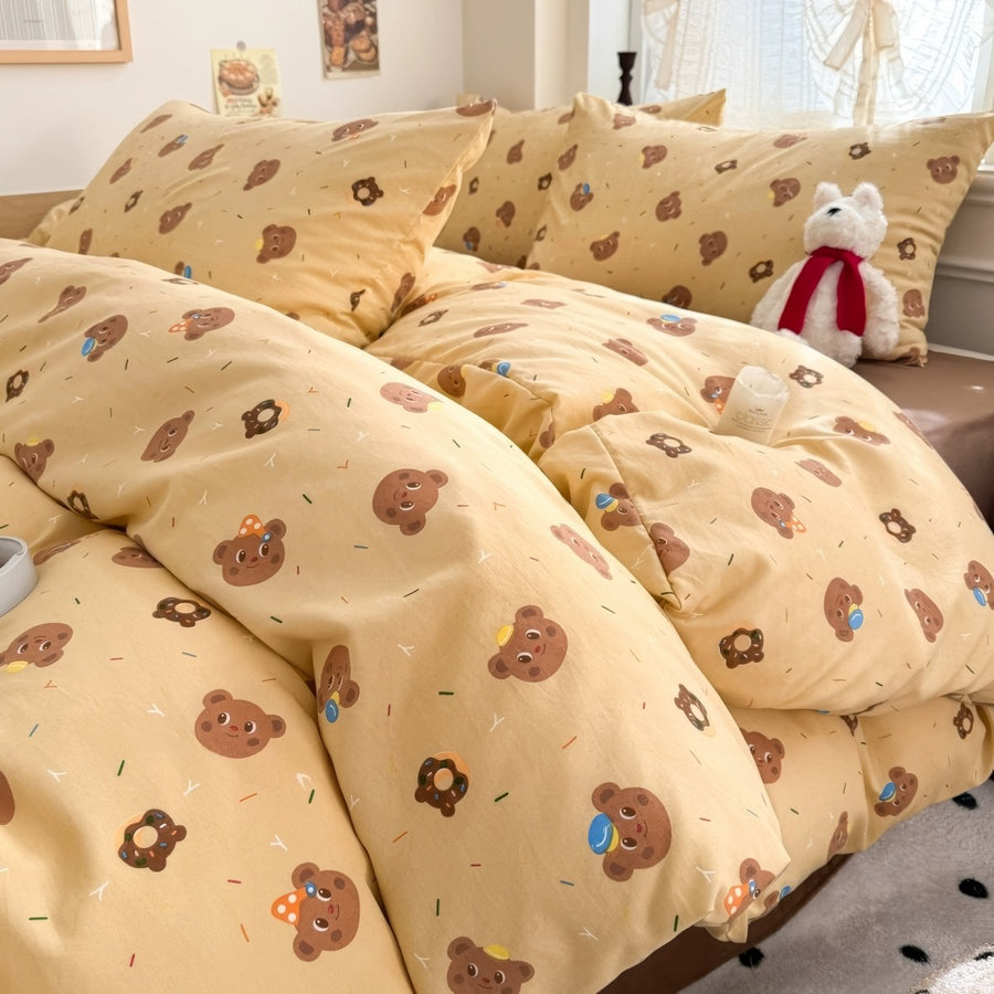 Roomtery Kawaii Happy Bears Bedding Set