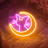 Roomtery Kawaii Moon Cat Neon Sign, view 3