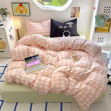 Roomtery Kawaii Plaid Print Bedding Set, view 5
