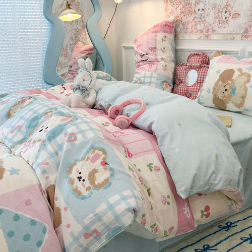 Roomtery Kawaii Princess Patchwork Bedding Set