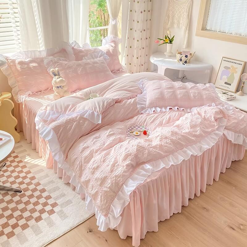 Roomtery Kawaii Ruffle Bedding Set