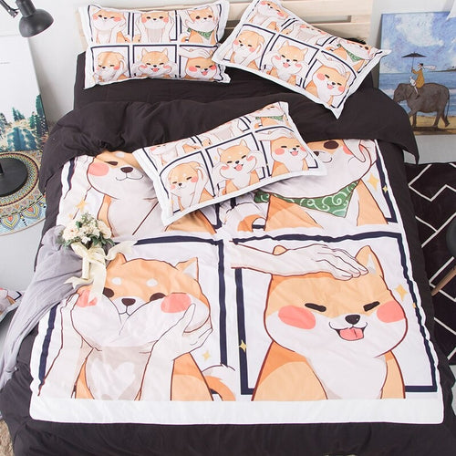 Roomtery Kawaii Shiba Bedding Set