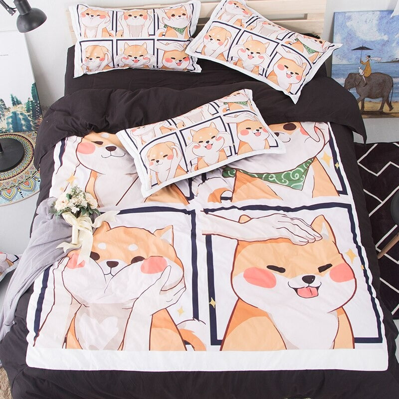 Roomtery Kawaii Shiba Bedding Set