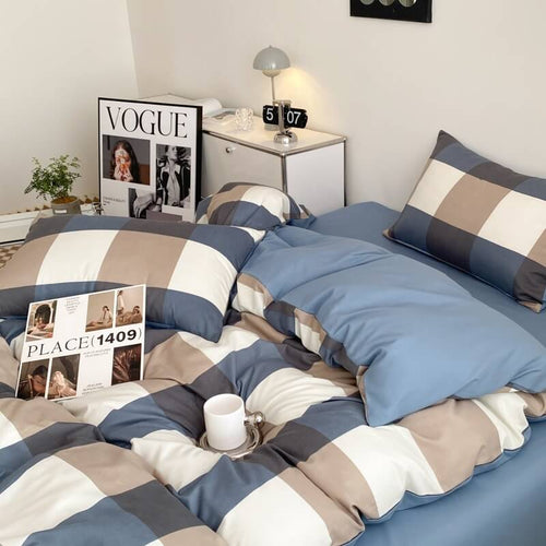 Roomtery Large Plaid Print Bedding Set