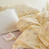 Roomtery Lavender Bloom Floral Cotton Bedding Set, view 5