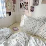 Roomtery Light Blue Tiny Flowers Cotton Bedding Set, view 2
