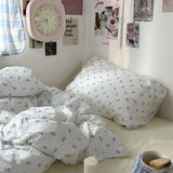 Roomtery Light Blue Tiny Flowers Cotton Bedding Set, view 5